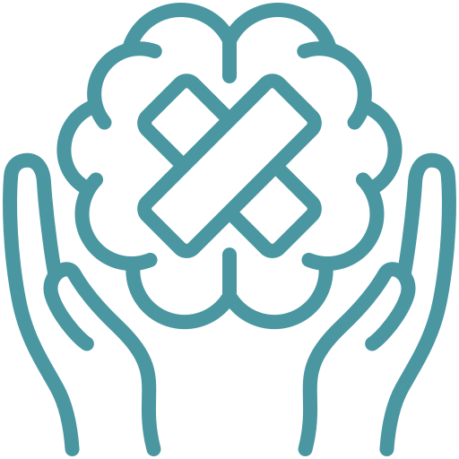 Symbolic illustration of hands cradling a brain, emphasizing mental health care and support. Represents the importance of nurturing mental well-being.
